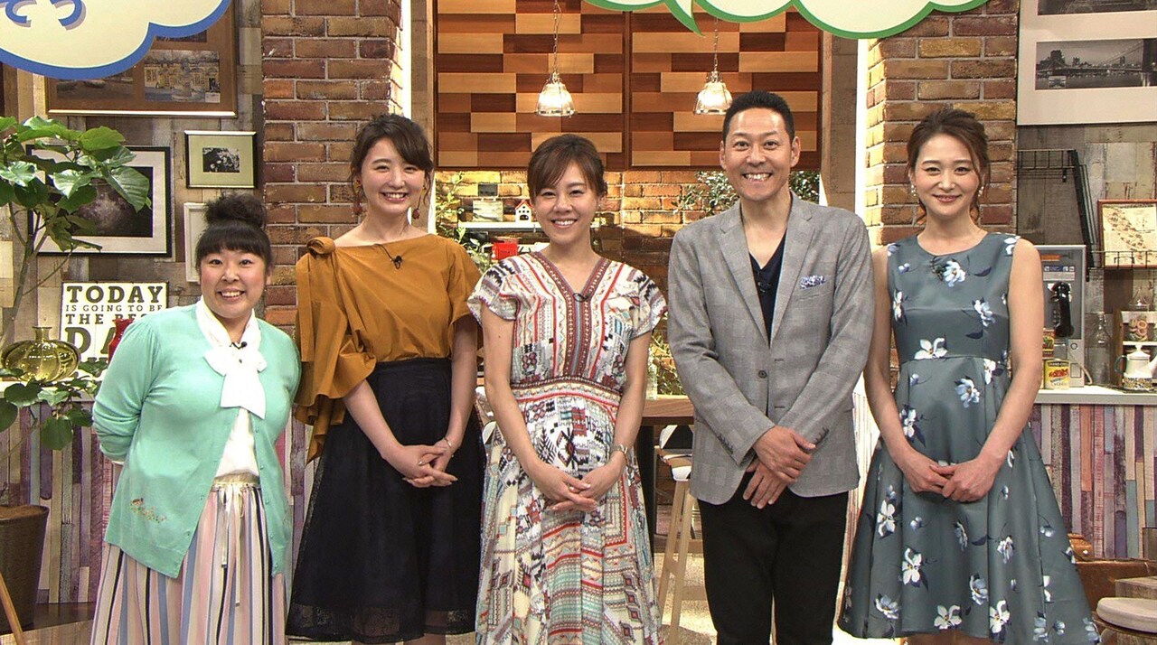 「セキララ夫人会」に出演する、（左から）森三中・村上、おのののか、高橋真麻、東野幸治、森葉子アナ。(c)テレビ朝日