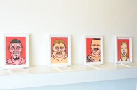 自由が丘よしもとギャラリーで開催されていう「野性爆弾くっきー展」の様子。