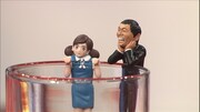 「コップのフチ子」と「コップのさんちゃん」。(c)日本テレビ