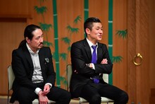 千鳥とトークする笑い飯。