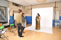 撮影中の様子。