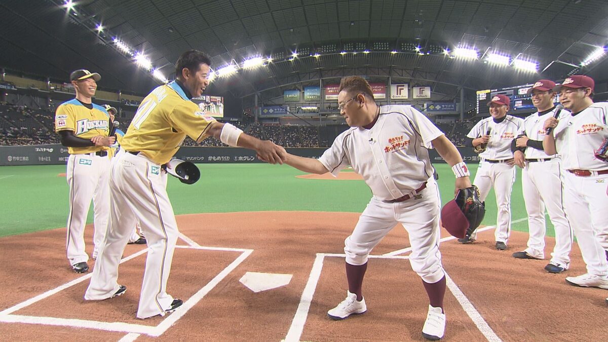 サンドウィッチマンへのリベンジを稲葉篤紀が狙う 札幌ドームで野球対決 お笑いナタリー サンドウィッチマンへのリベンジを稲葉篤紀が狙う 札幌ドームで野球対決 お笑いナタリー
