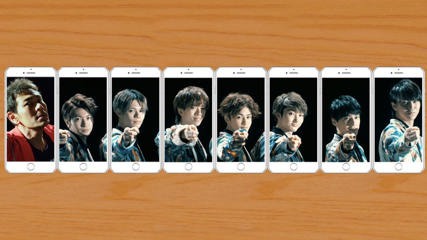 ココリコ遠藤が参加している“8連結Ver.”「超特急・ココリコ遠藤と新どうがcreated by 眞鍋海里」のワンシーン。