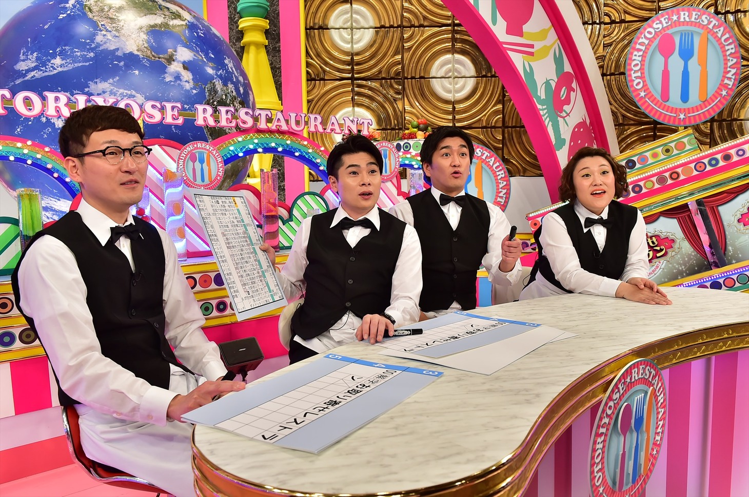番宣動画に登場する（左から）ロバート馬場、平成ノブシコブシ、フォーリンラブ・バービー。(c)HBC