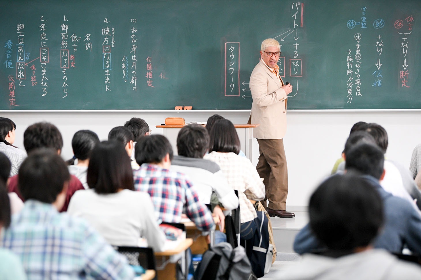 タウンワーク新CM「予備校講師」編の撮影中の様子。