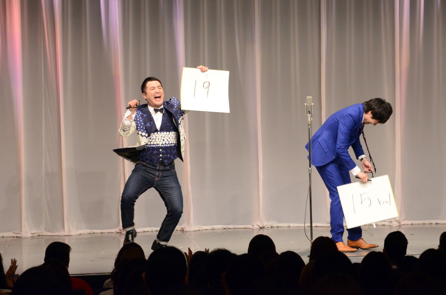 消費カロリー数で勝利した水田（左）。