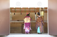 「吉本新喜劇座長酒井藍就任奉告祭」の様子。