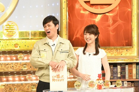 （左から）ますだおかだ岡田、川田裕美。(c)TBS