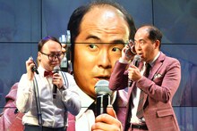 「ドライブギア」を体験するトレンディエンジェル。