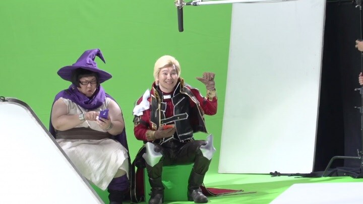 「グランドサマナーズ」CMの撮影中の様子。