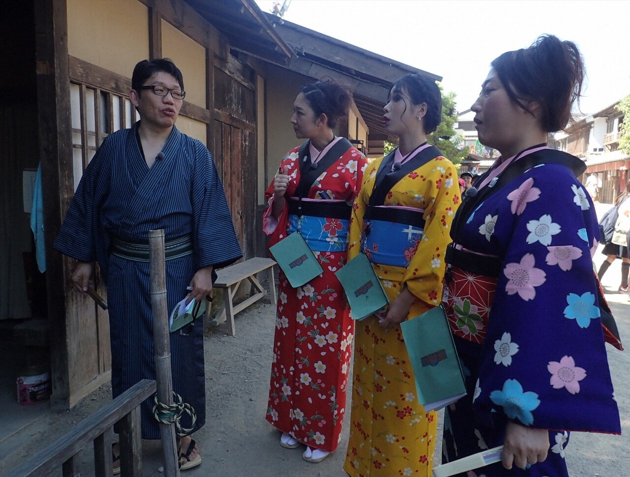 ずん飯尾、友近、北陽虻川が太秦映画村で時代劇学ぶ