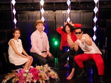 左から曽田茉莉江、鈴木おさむ、虹の黄昏。(c)BSフジ