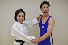 お家芸。左からあいすけ、ネルソンズ・青山フォール勝ち。