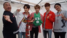 左から極楽とんぼ山本、EXO-CBX、ジェラードンかみちぃ。
