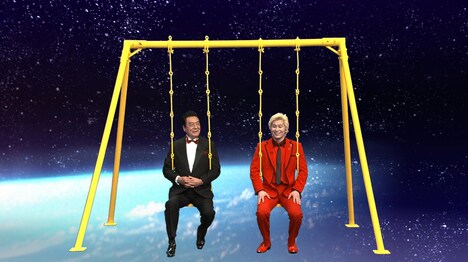 （左から）高橋英樹、メイプル超合金カズレーザー。(c)テレビ朝日