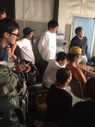 撮影中の様子。