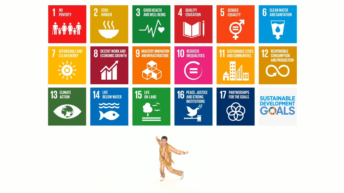 動画「PPAP（Public-Private-Action-for-Partnership）× SDGs」のワンシーン。