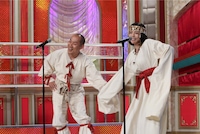 山西惇と釈由美子のコンビ「魏志倭人伝」。(c)テレビ朝日