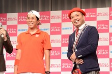ロビーで「よしもとバルーン芸人SHOW」を実施するキャベツ確認中。