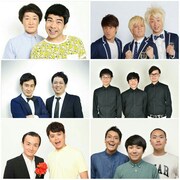 「コントの業」に出演する(左上から時計回りに)インポッシブル、ニブンノゴ!、ニュークレープ、ハナコ、ななまがり、だーりんず。