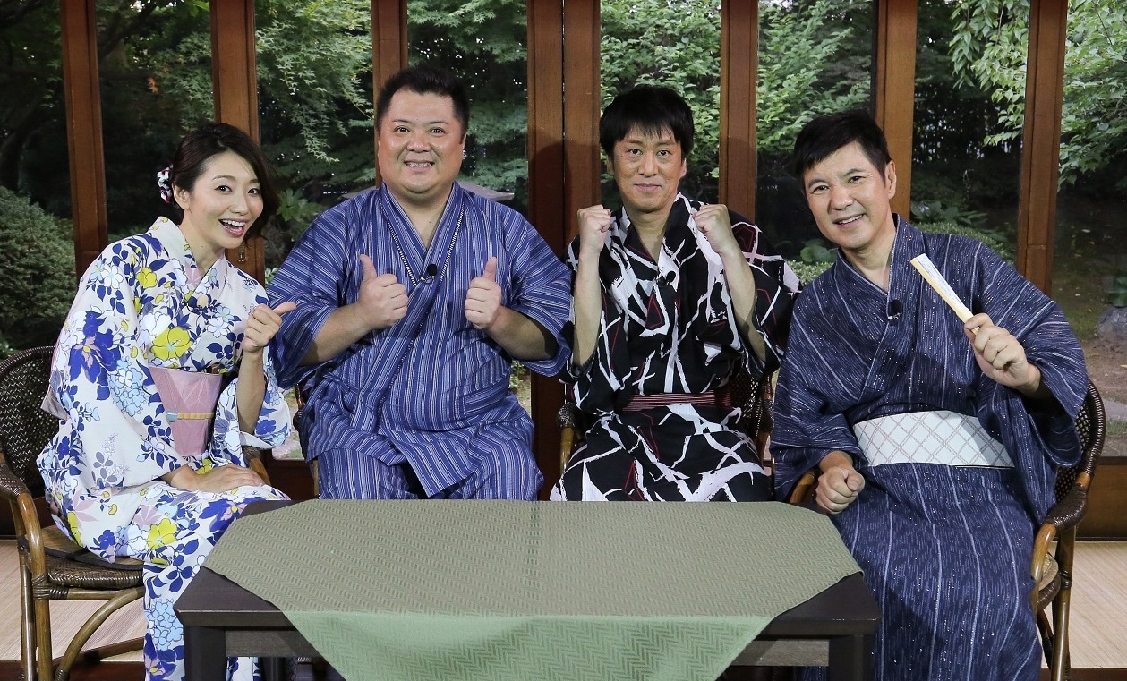 「世界の食材救済ツアー モッタイナイ食堂」に出演するブラックマヨネーズと関根勤（右）、眞鍋かをり（左）。(c)関西テレビ