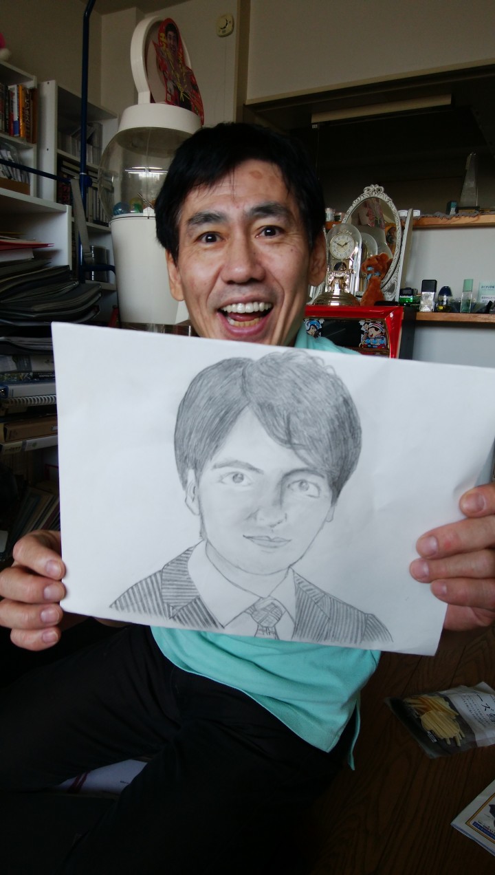 似顔絵を描いたエスパー伊東。