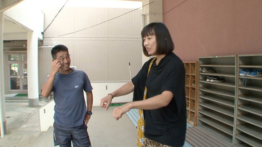 母校を訪れるしずちゃん。