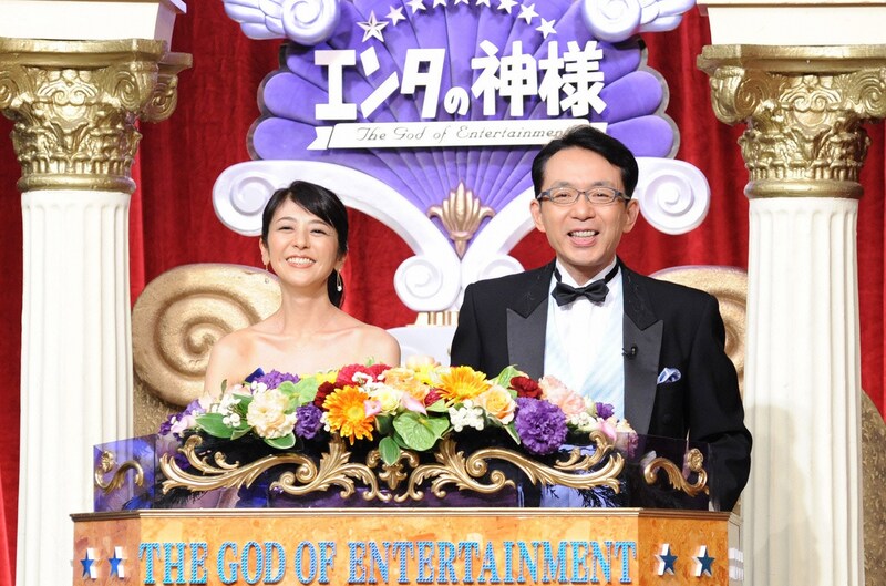 左から白石美帆、福澤朗。(c)日本テレビ