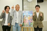 映画「トリガール！」のトークイベントに登壇したコロコロチキチキペッパーズ・ナダル（中央）。