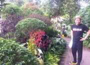 シンガポール植物園を訪れた千原せいじ。(c)読売テレビ