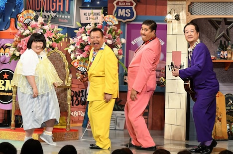 左から酒井藍、今別府直之、諸見里大介、松浦真也。(c)読売テレビ