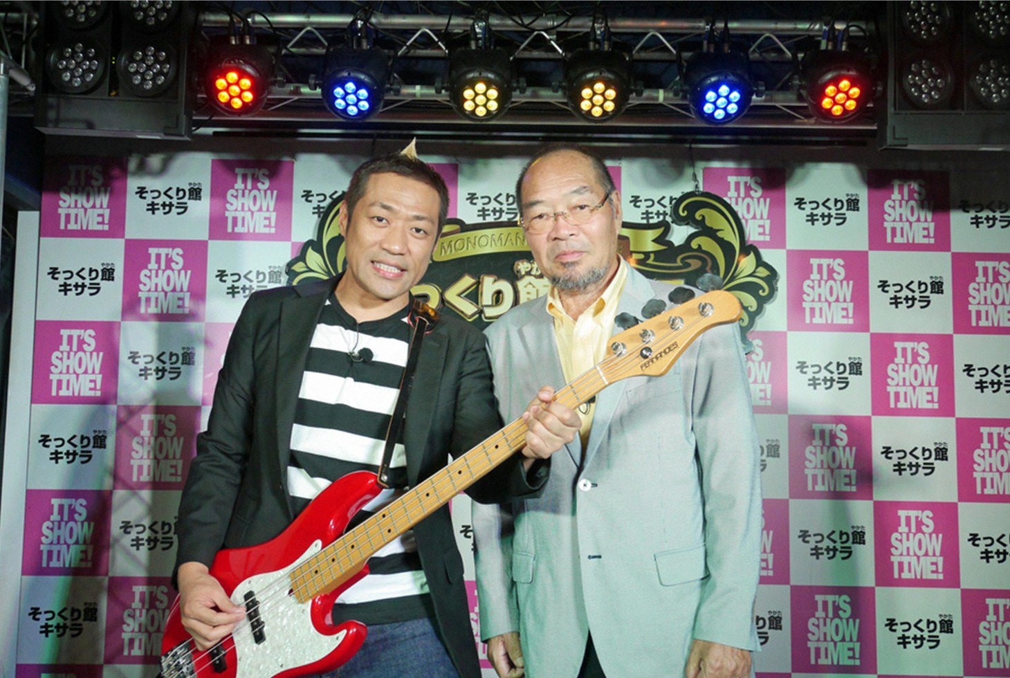 「極上空間 ～小さなクルマ、大きな未来。～」に出演する、（左から）はなわ、ガッツ石松。(c)BS朝日