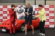映画「スクランブル」の公開直前イベントに登壇した(左から)西川貴教、カミナリ。