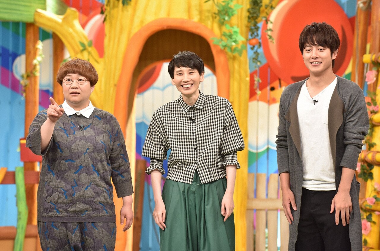 左からハリセンボン、溝端淳平。(c)日本テレビ