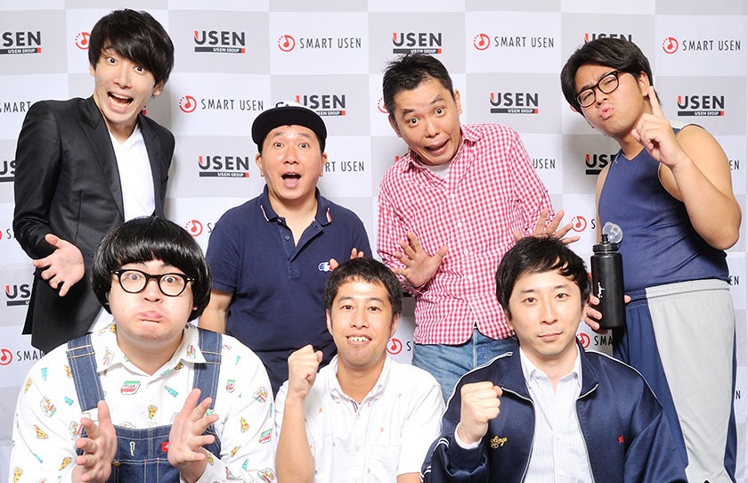 爆笑問題（後列中央）と、XXCLUB、ウエストランド井口、シティホテル3号室。
