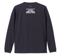 芦沢ムネトがイラストを手がけた「LOFT 41TH ANNIVERSARY 宮川企画『マイセルフ,ユアセルフ』」のロングTシャツ（裏）。