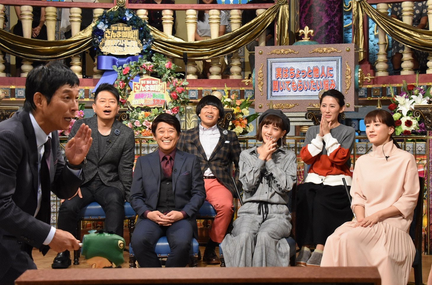 「踊る踊る踊る！さんま御殿!! 超豪華ゲスト夢の共演20周年危ない生放送祭」のワンシーン。(c)日本テレビ