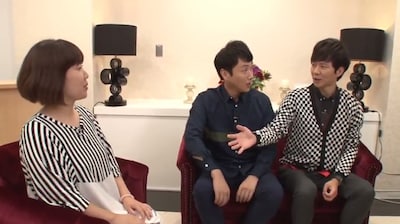 「湘南美容外科クリニック」の新Web動画に出演する、アンジャッシュと田上よしえ（左）。