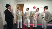 「くりぃむナンチャラ」の「松山千春選手権」に出演する（左から）くりぃむしちゅー、次長課長・河本、千鳥・大悟、三四郎。小宮。(c)テレビ朝日