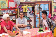 （左から）松本人志、雨上がり決死隊・宮迫、ダブルアート・タグ。(c)ABC