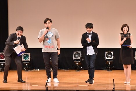 （左から）南海キャンディーズ山里、アルコ＆ピース、伊東楓アナ。