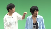 DVD「うしろシティ単独ライブ『とはいえ外はサンダー』」に収録されるコント「河原」のワンシーン。