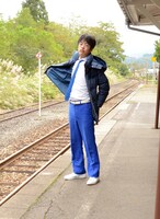 会津柳津駅にて、ゆにばーす川瀬。