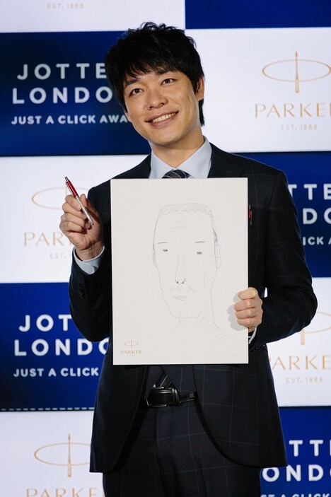 相方・田村の似顔絵を描いた麒麟・川島。