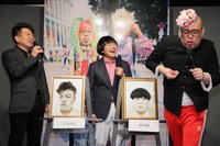 「嫁の母乳の勢いでベニヤ板が切れる」と話す野性爆弾くっきー（右）。