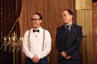 「ネタパレ」に出演する、トレンディエンジェル。(c)フジテレビ