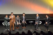 「漫才のDENDO 全国ツアー」最終公演のトークコーナーの様子。