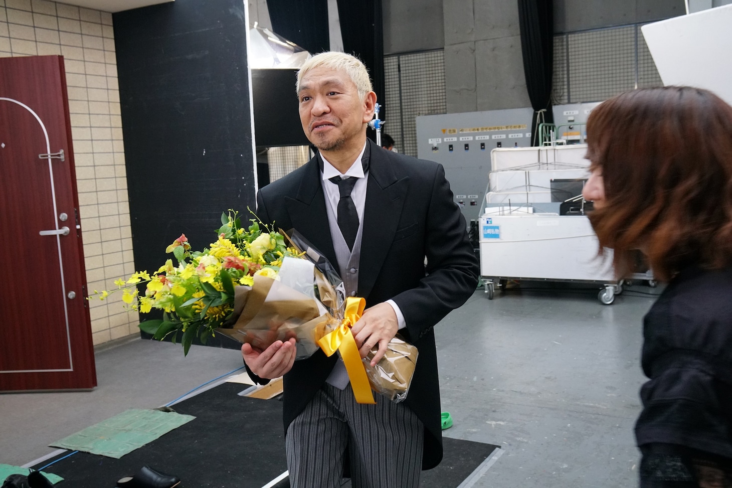 CM撮影後の松本人志。