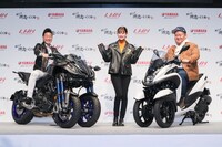 左からANZEN漫才みやぞん、emma、ANZEN漫才あらぽん。