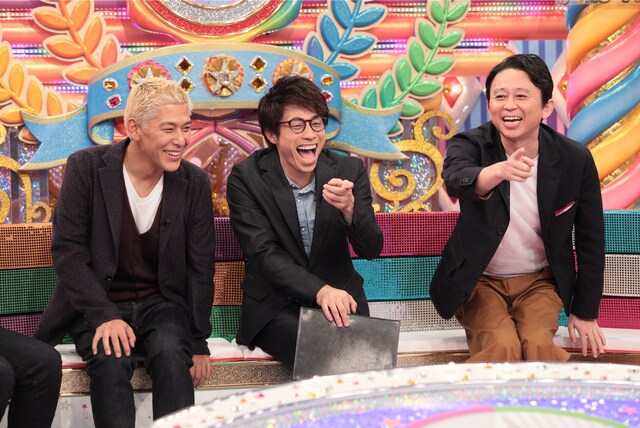 「金曜★ロンドンハーツ」に出演する（左から）ロンドンブーツ1号2号、有吉弘行。(c)テレビ朝日
